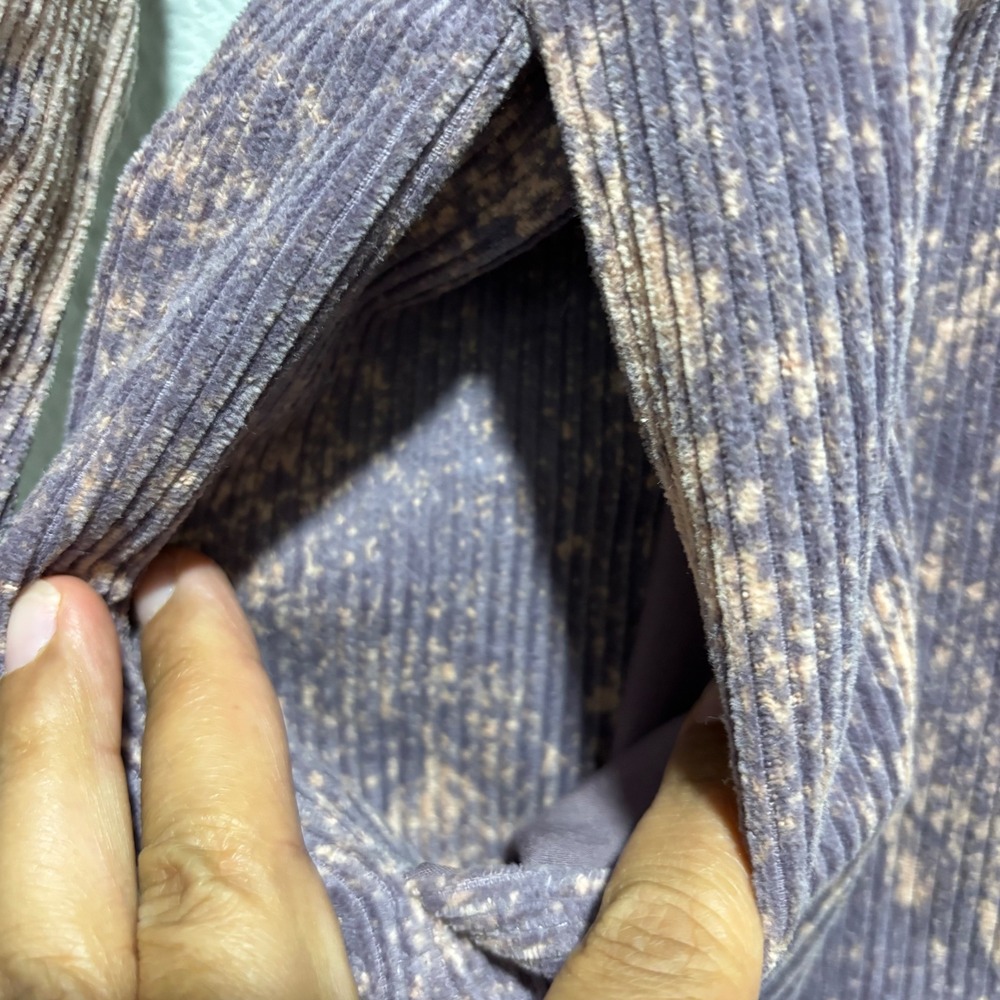 Mystree Shacket Corduroy Bleached Purple Pink Oversized Button Up Shirt Jacket M - Picture 7 of 11